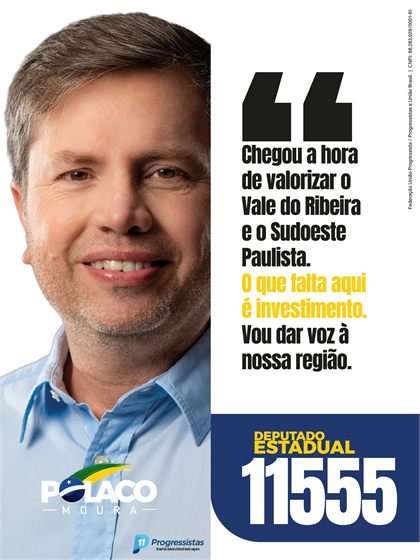Polaco Moura com mensagem sobre valorização do Vale do Ribeira e Sudoeste Paulista